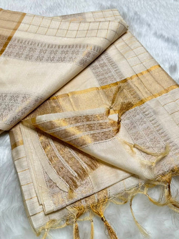 Kerala Onam Bentex Gold Saree | Glow & Glitter Boutique