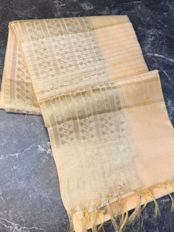 Sand Gold Zari Onam Saree | Glow & Glitter Boutique