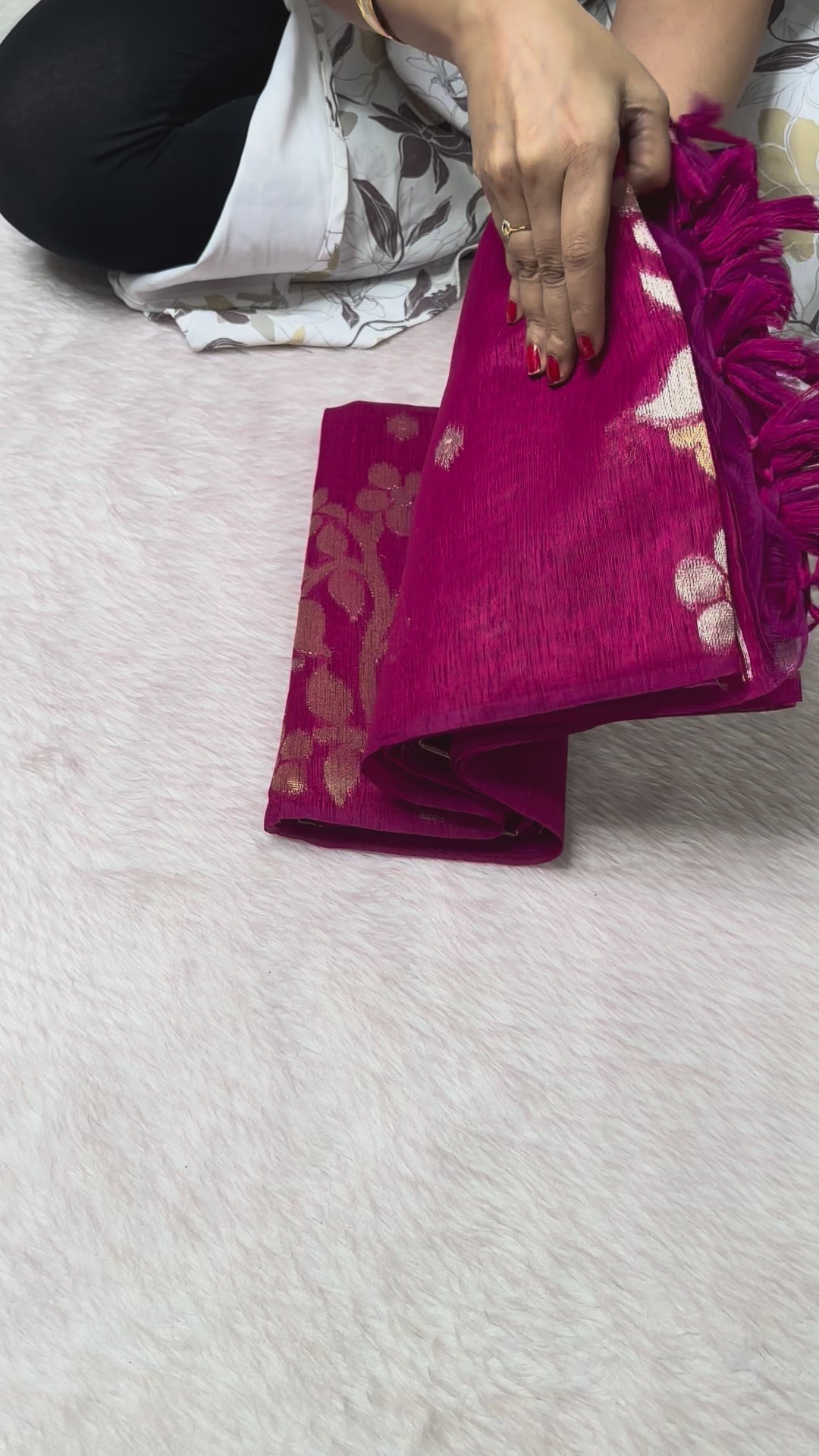 HANDLOOM SAREES | Linen Pink