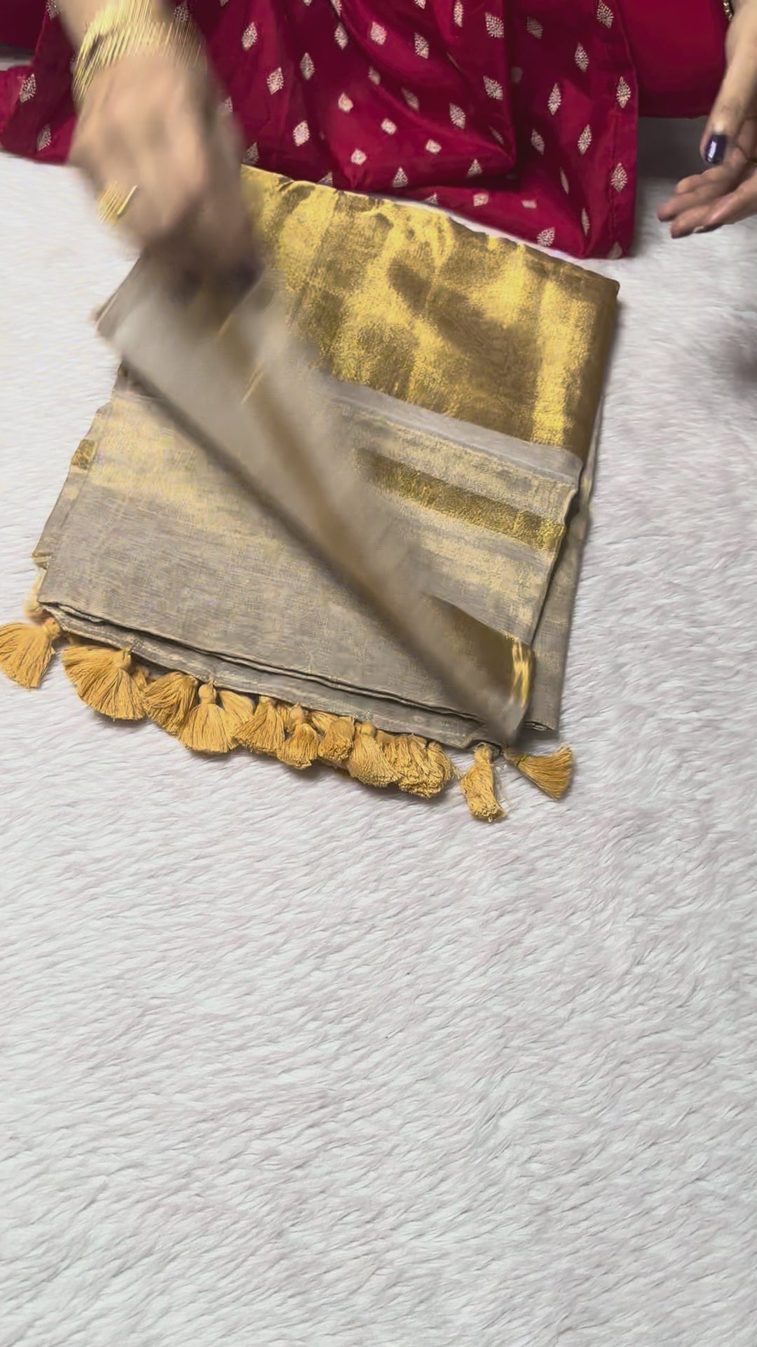 Linen Tissue Gold | HANDLOOM SAREES